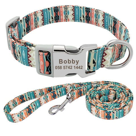 OFFCOLLAR™ Nylon Tribal Pet Collar and Leash in Various Designs