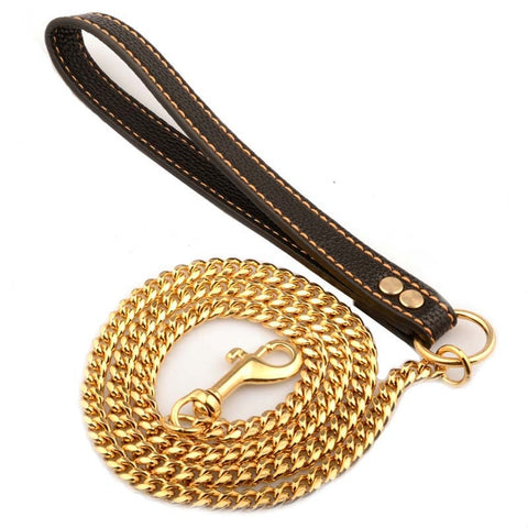 OFFCOLLAR™  10mm Wide Luxury Gold Dog Leash