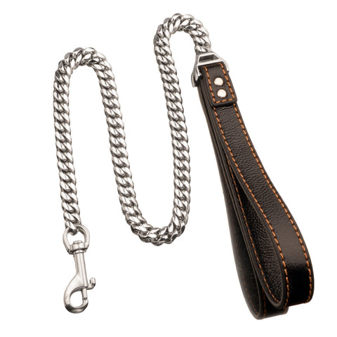 OFFCOLLAR™  10mm Wide Leather Chain Dog Leash